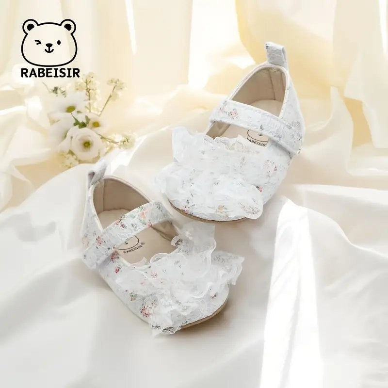 Baby Floral Frilled Lace Shoes