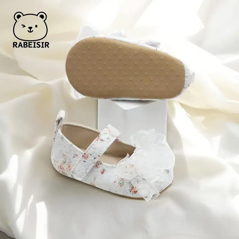 Baby Floral Frilled Lace Shoes