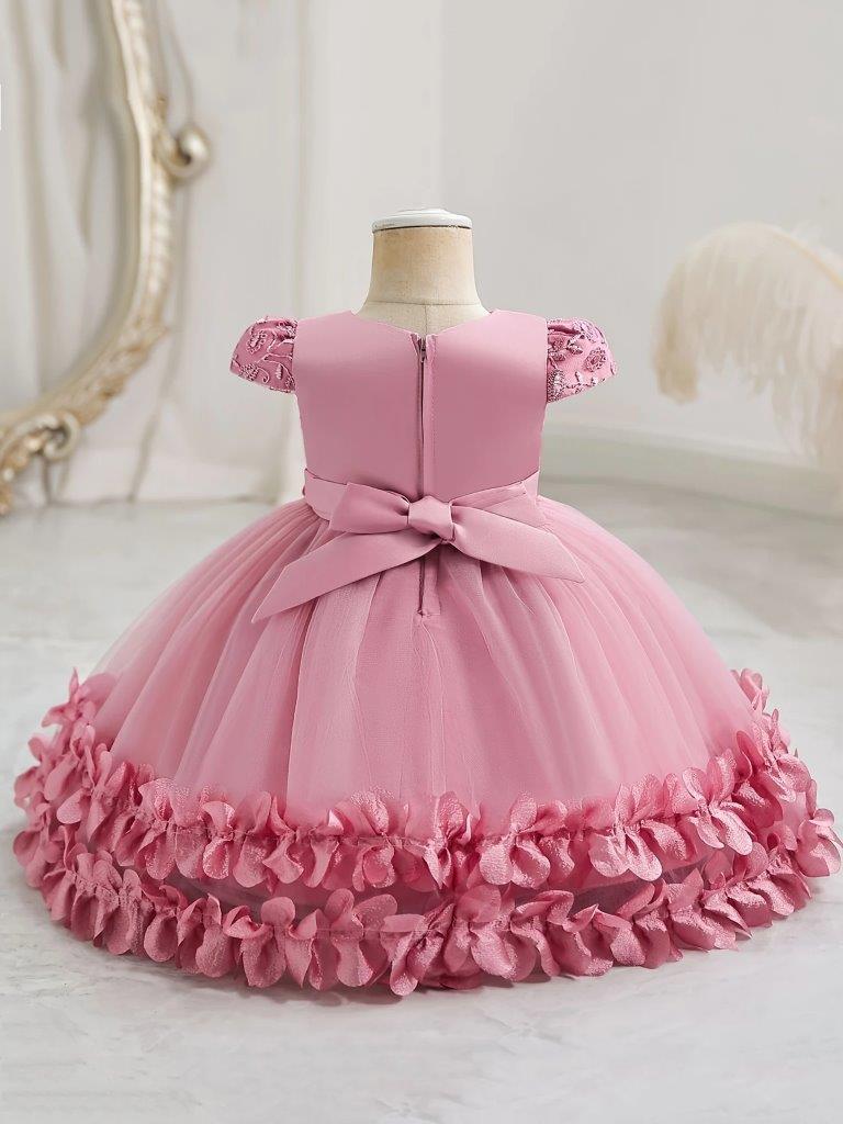 Baby Embroidery Puffy Flower Princess Dress