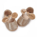 Baby Bow Gold Glitter Non Slip Shoes