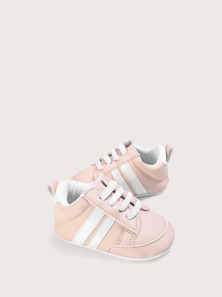 Baby White Stripe Pink Sneaker