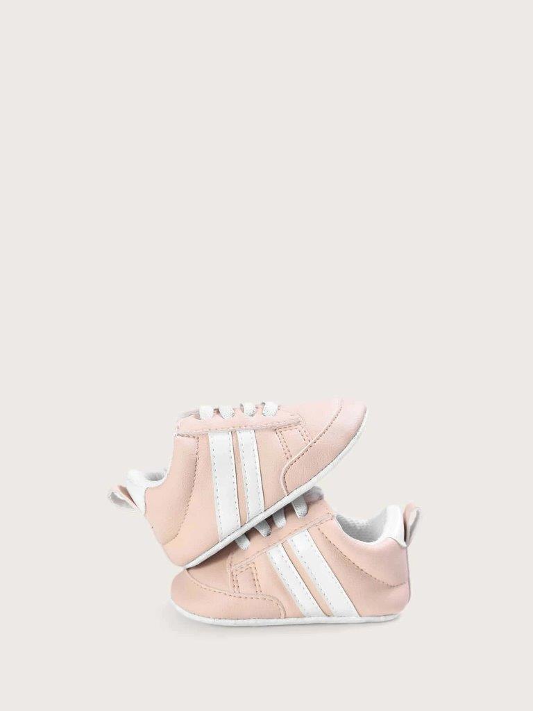 Baby White Stripe Pink Sneaker
