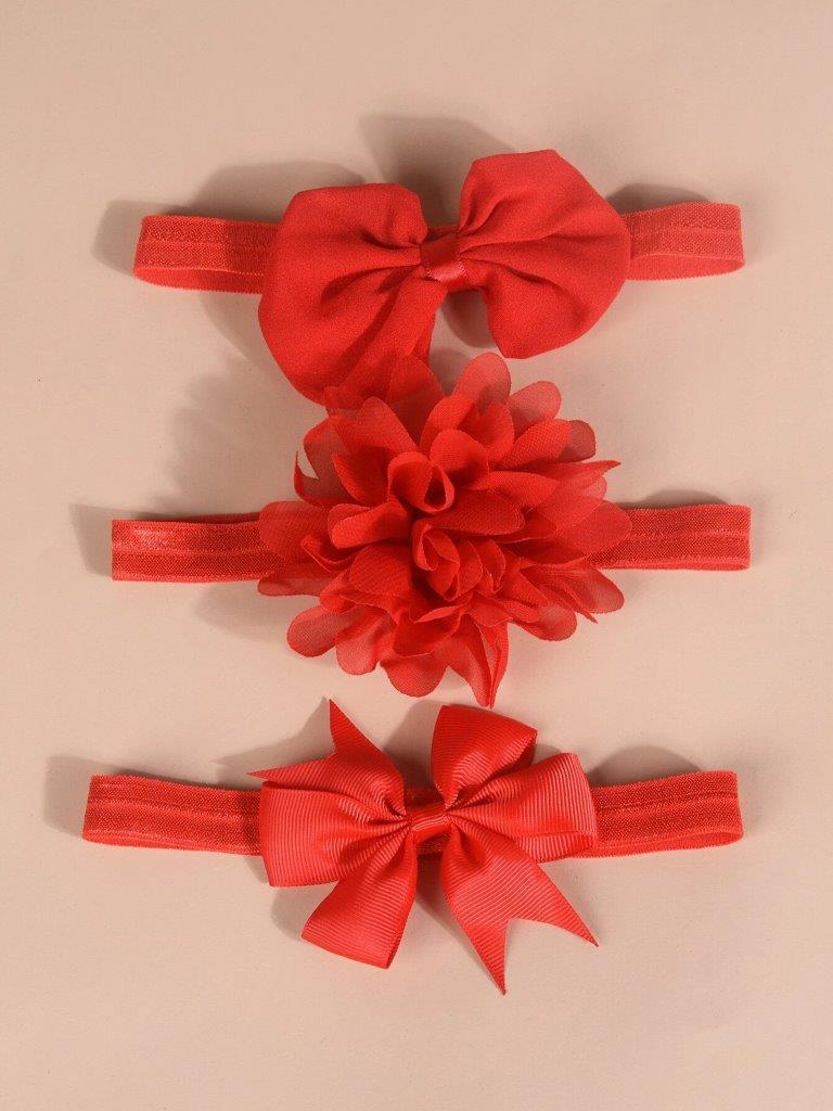 3 Piece Baby Red Bow Set