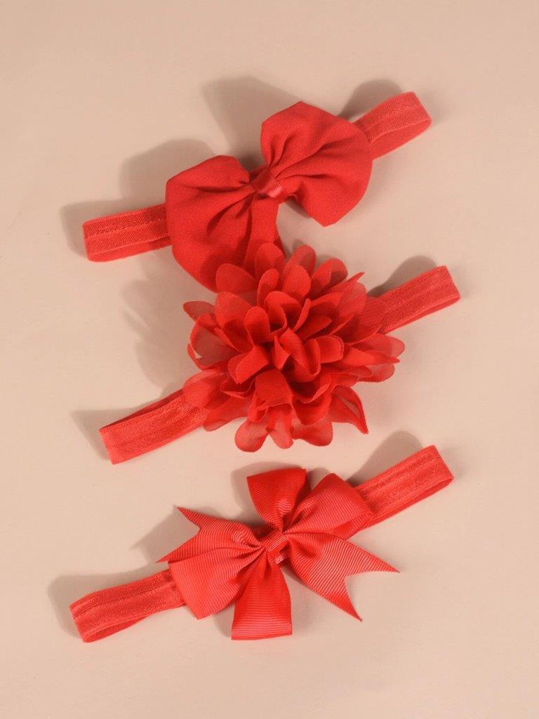 3 Piece Baby Red Bow Set