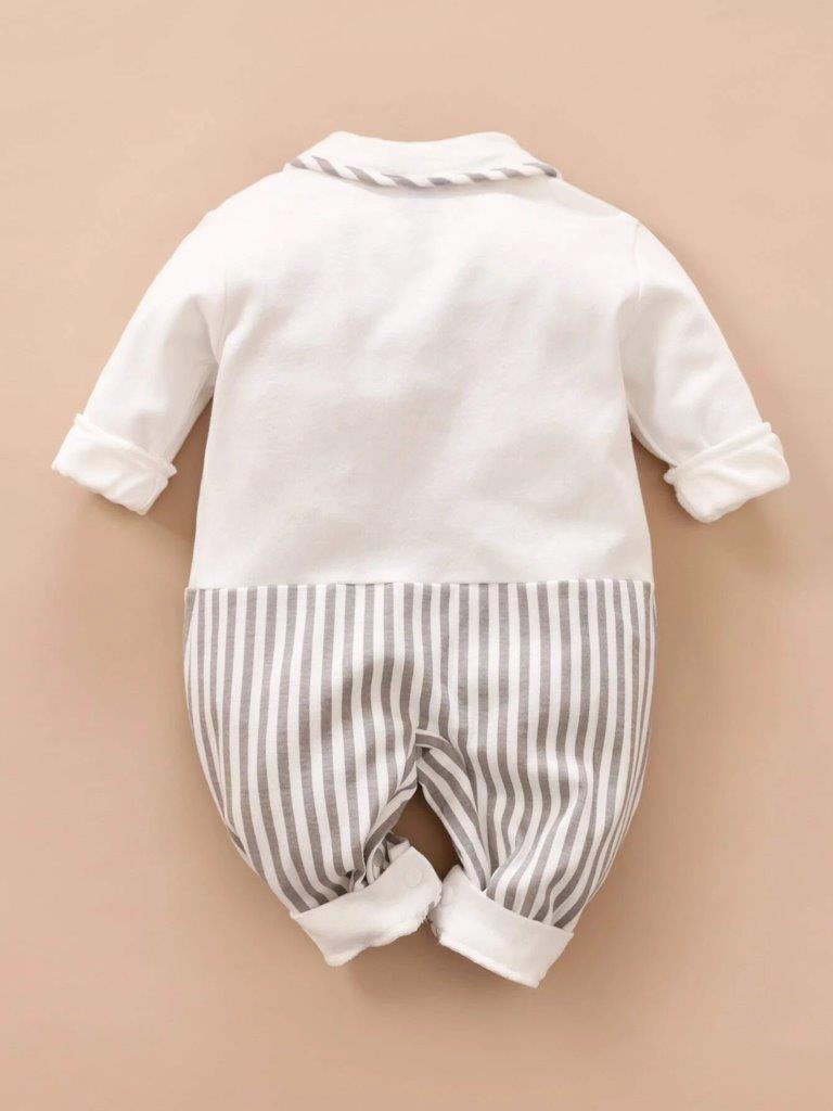 Baby Bow Tie Long Sleeve Jumpsuit