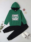 Toddler Boys Slogan Hoodie Set