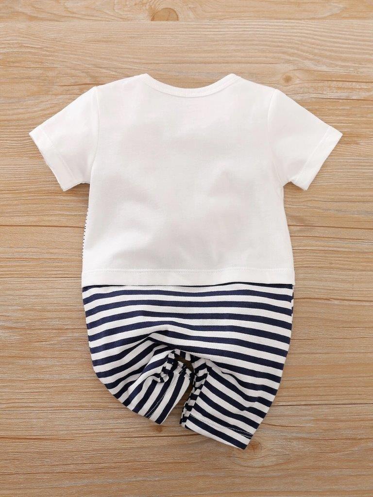 Baby Cartoon Stripe Romper