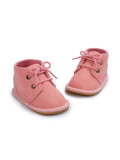 Baby Suede Lace Up Ankle Boot Pink