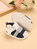 Baby Unisex Grey And Blue Stripe Sandal