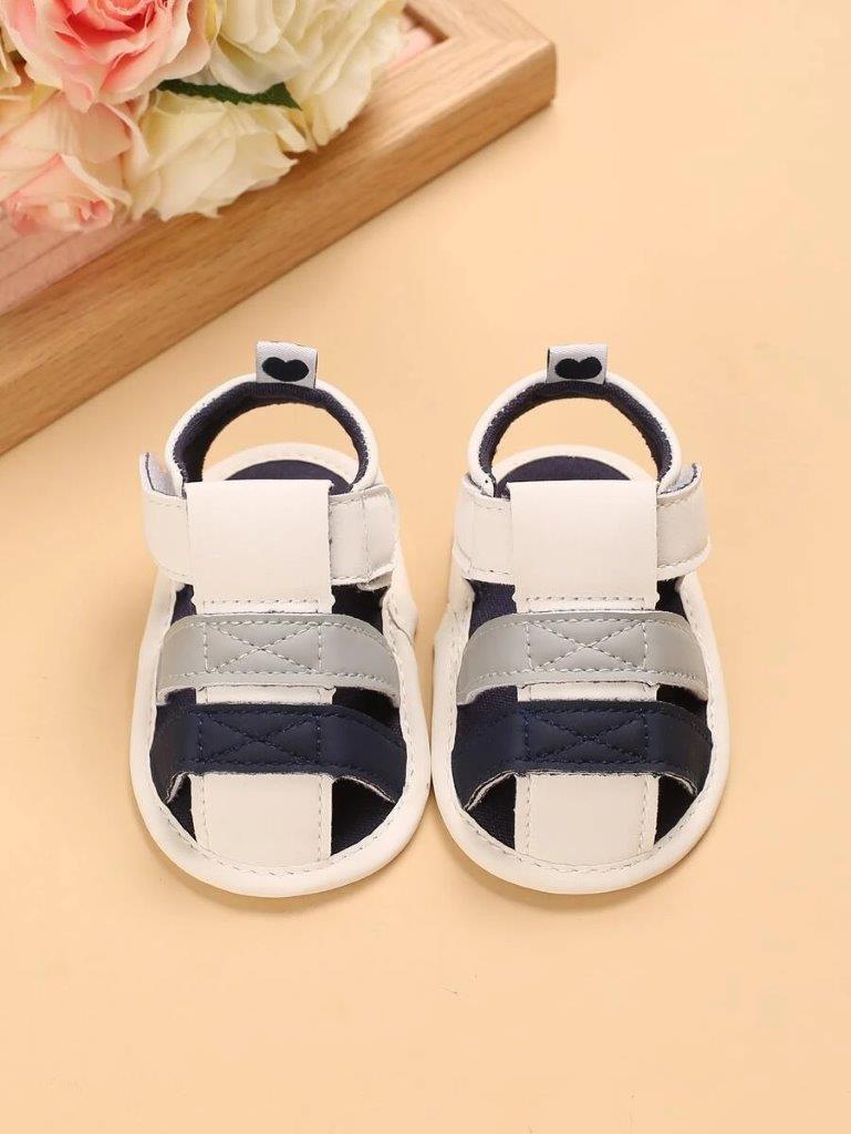 Baby Unisex Grey And Blue Stripe Sandal