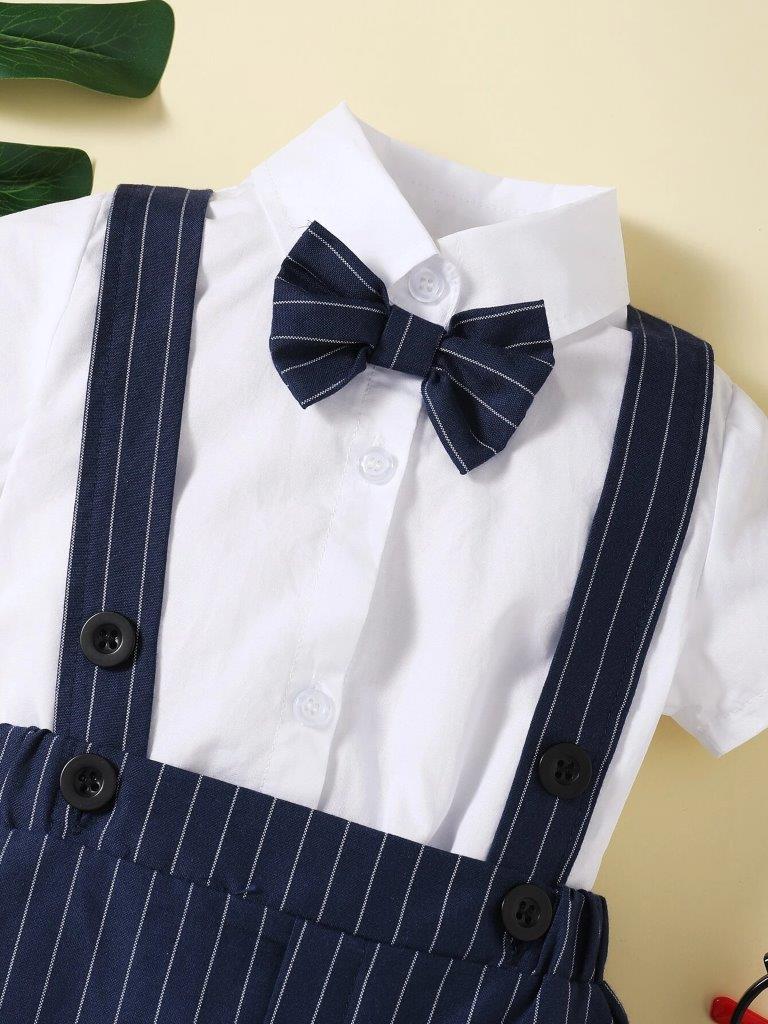 Baby Stripe Bow Tie Formal Outfit