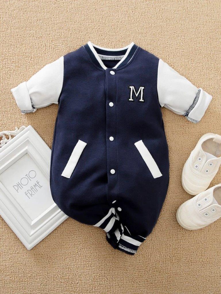 Baby Letter Embroidery Jumpsuit