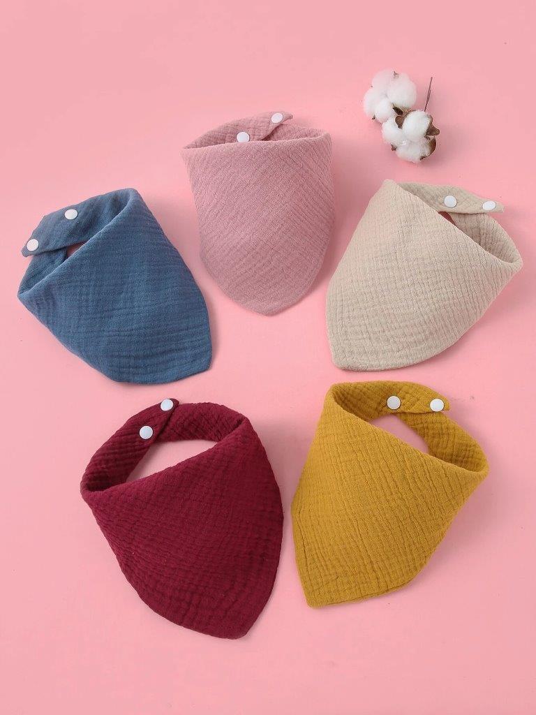 100% Cotton Stylish Bandana Bibs 5 Piece Mix 3