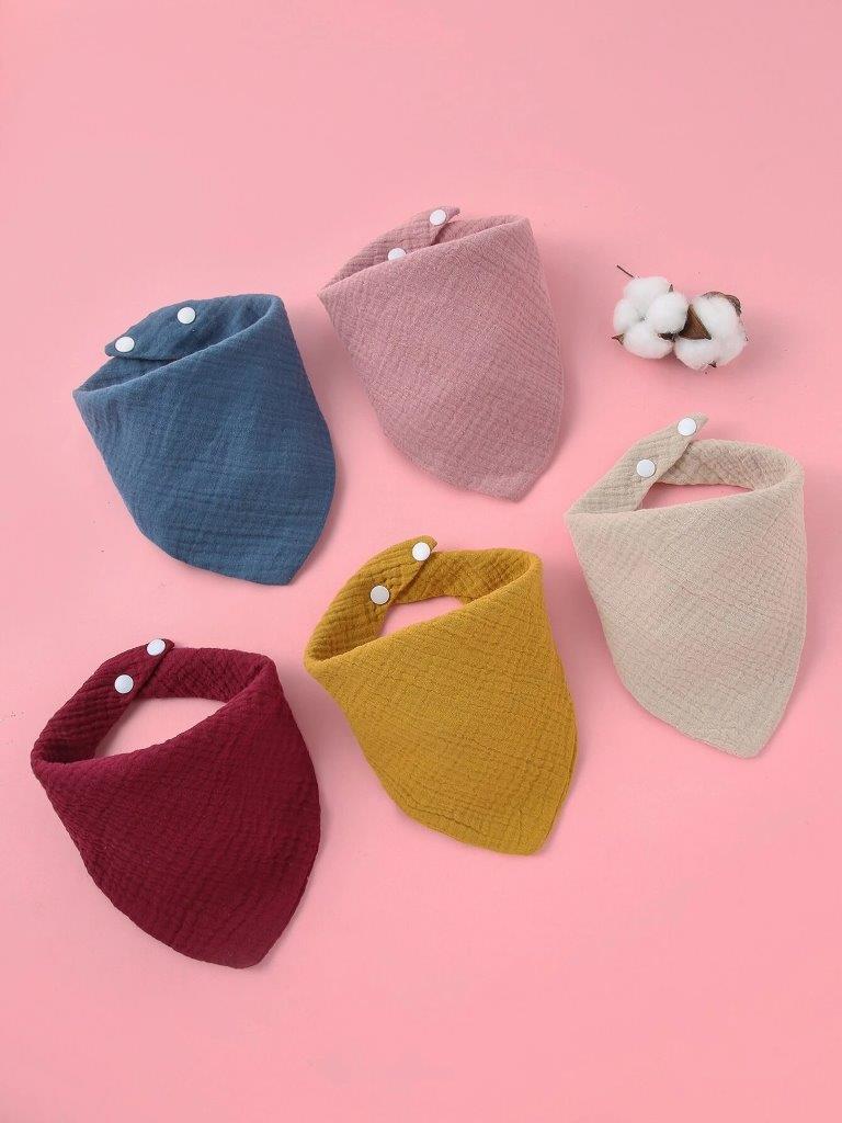 100% Cotton Stylish Bandana Bibs 5 Piece Mix 3