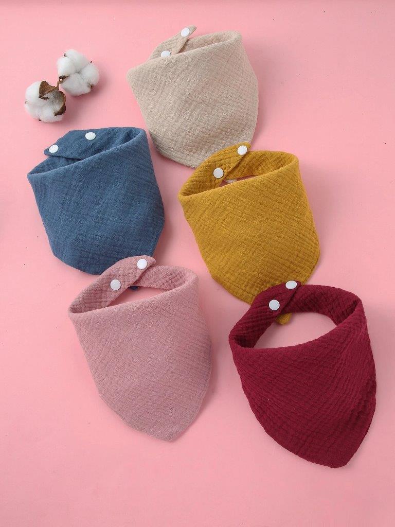 100% Cotton Stylish Bandana Bibs 5 Piece Mix 3