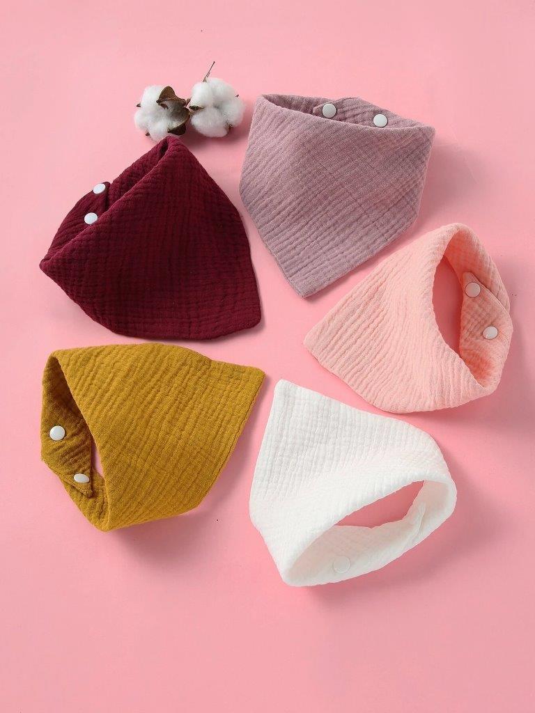 100% Cotton Stylish Bandana Bibs 5 Piece Mix 4