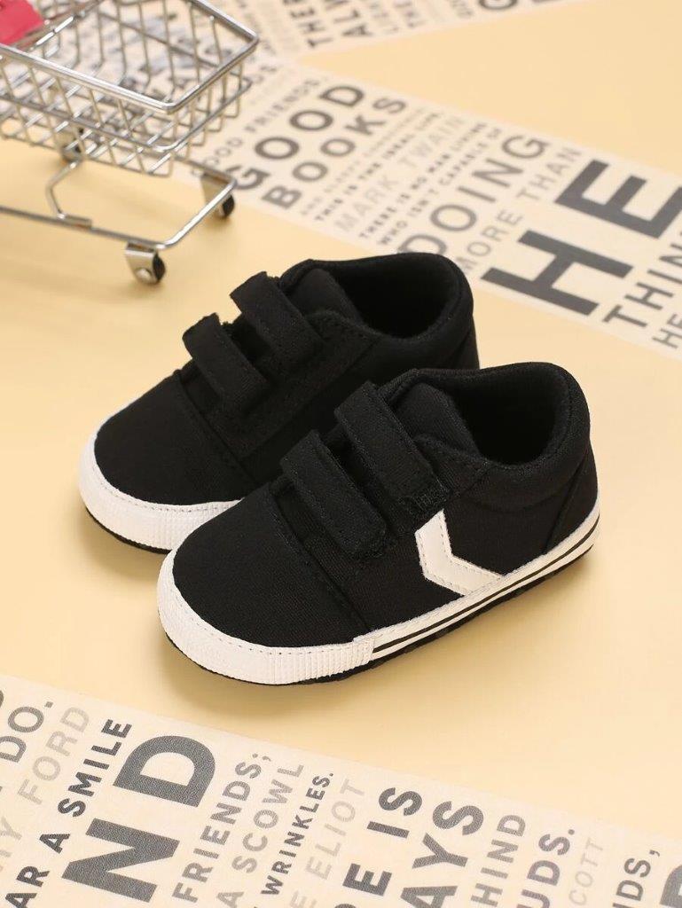 Baby Strap Canvas Black Shoes