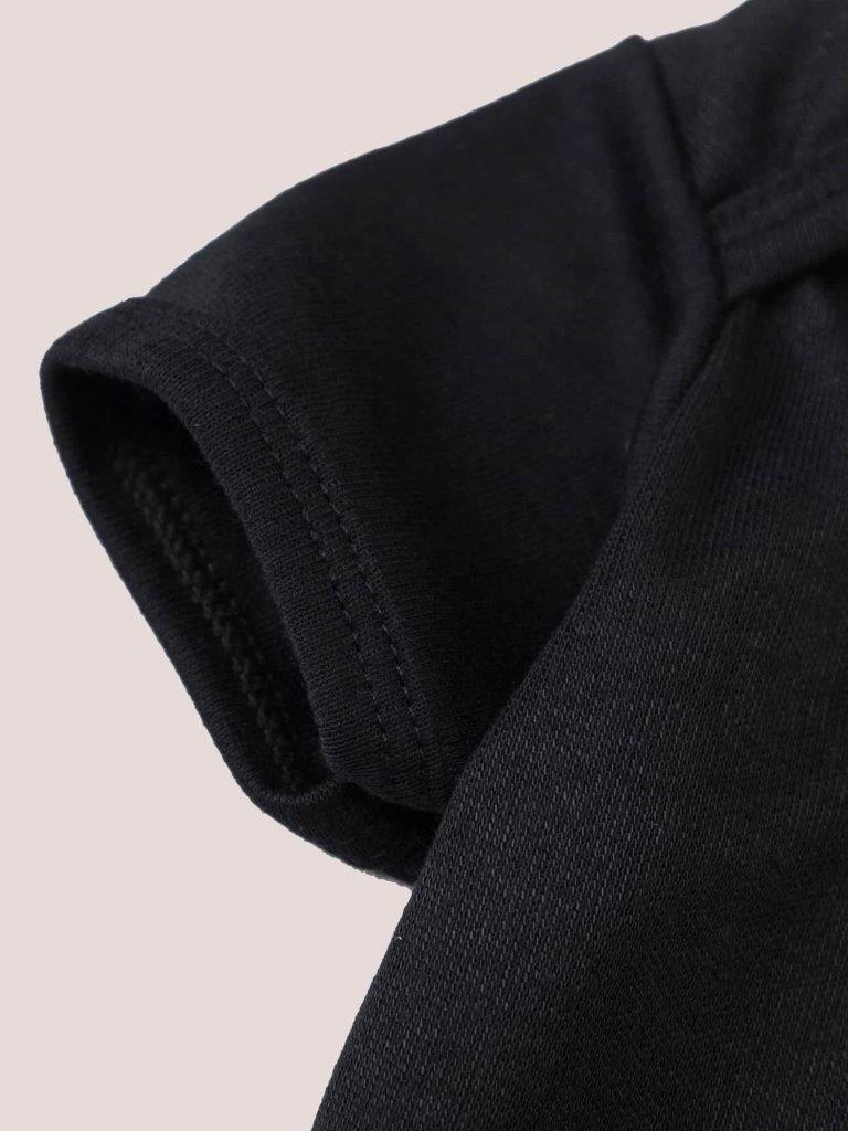 Baby Black Slogan Bodysuit