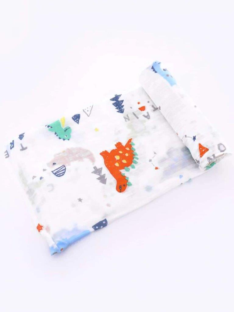 Baby Dinosaur Muslin Blanket