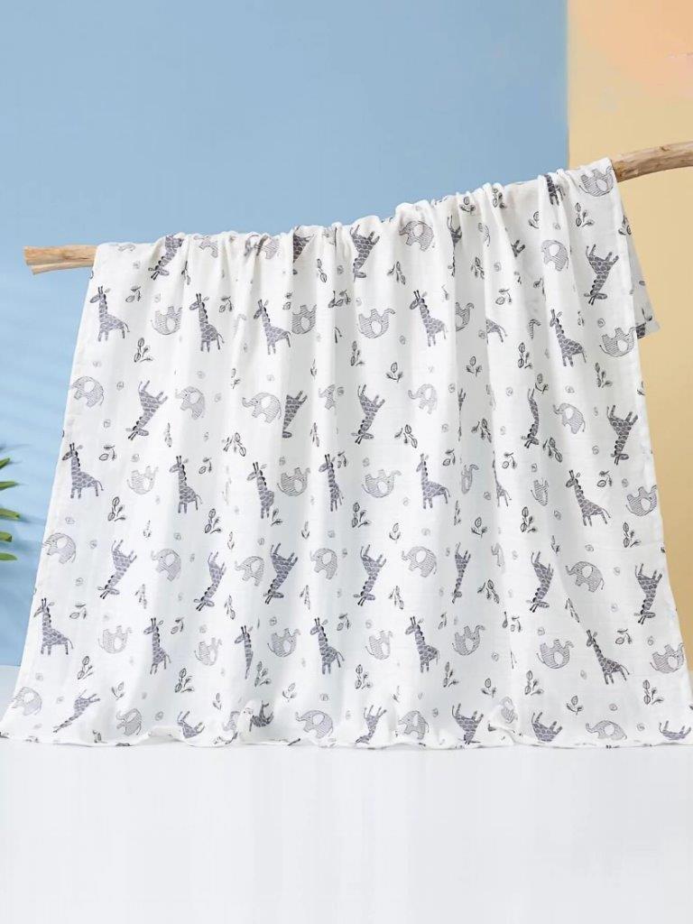 Baby Cartoon Muslin Blanket