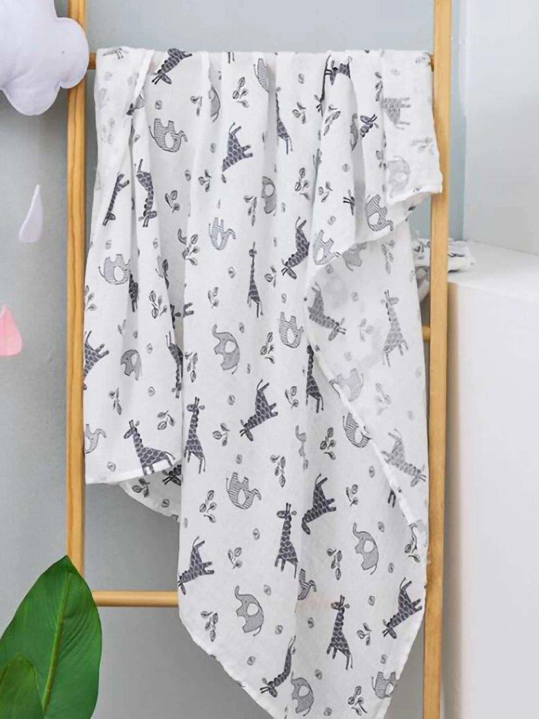 Baby Cartoon Muslin Blanket