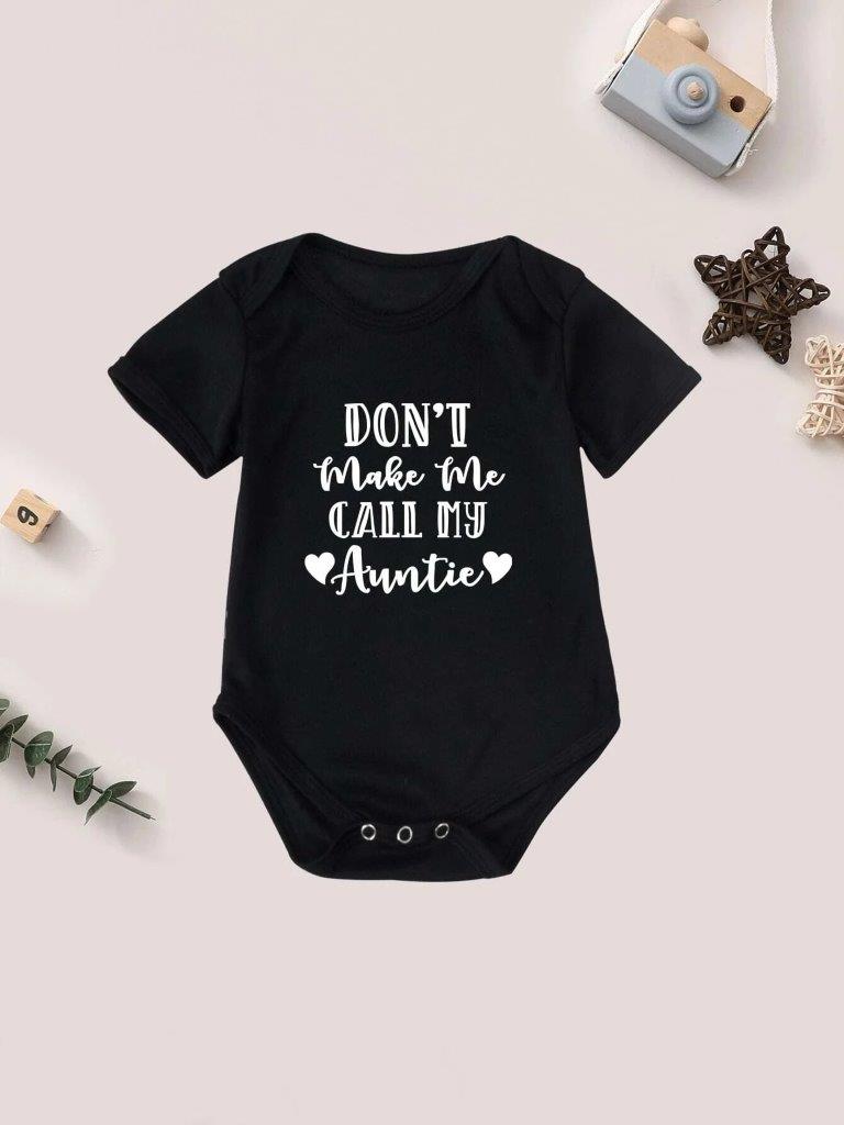 Baby Black Slogan Bodysuit
