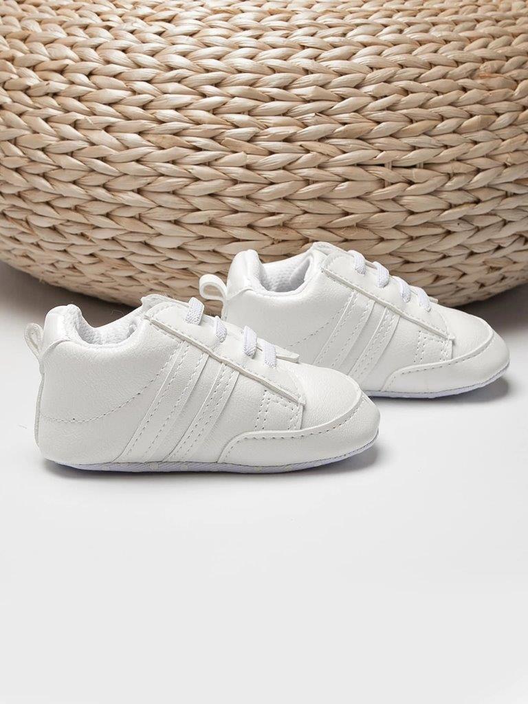 Baby White Stripe Sneakers