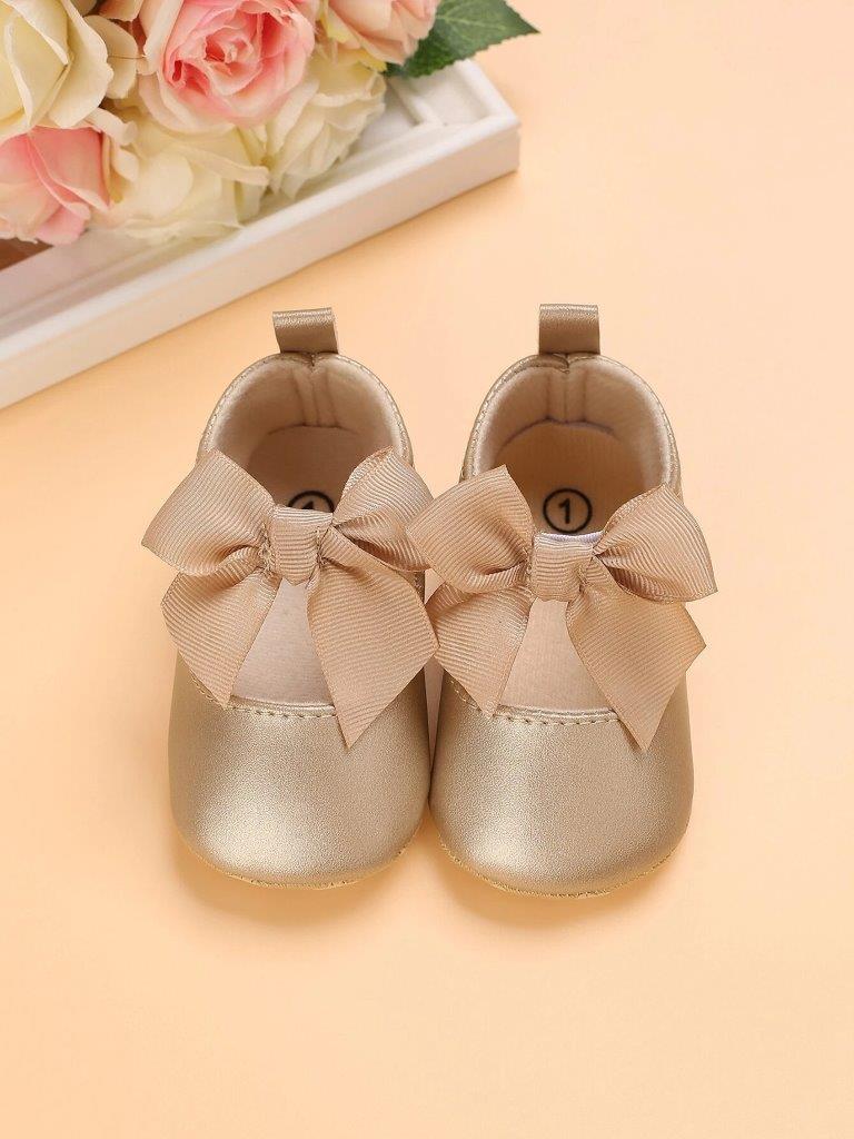 Baby Metallic Mary Jane With Bow