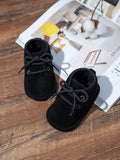 Baby Black Suede Lace Up Ankle Boot