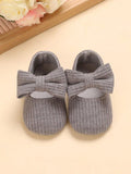 Baby Grey Bow Strap Flats