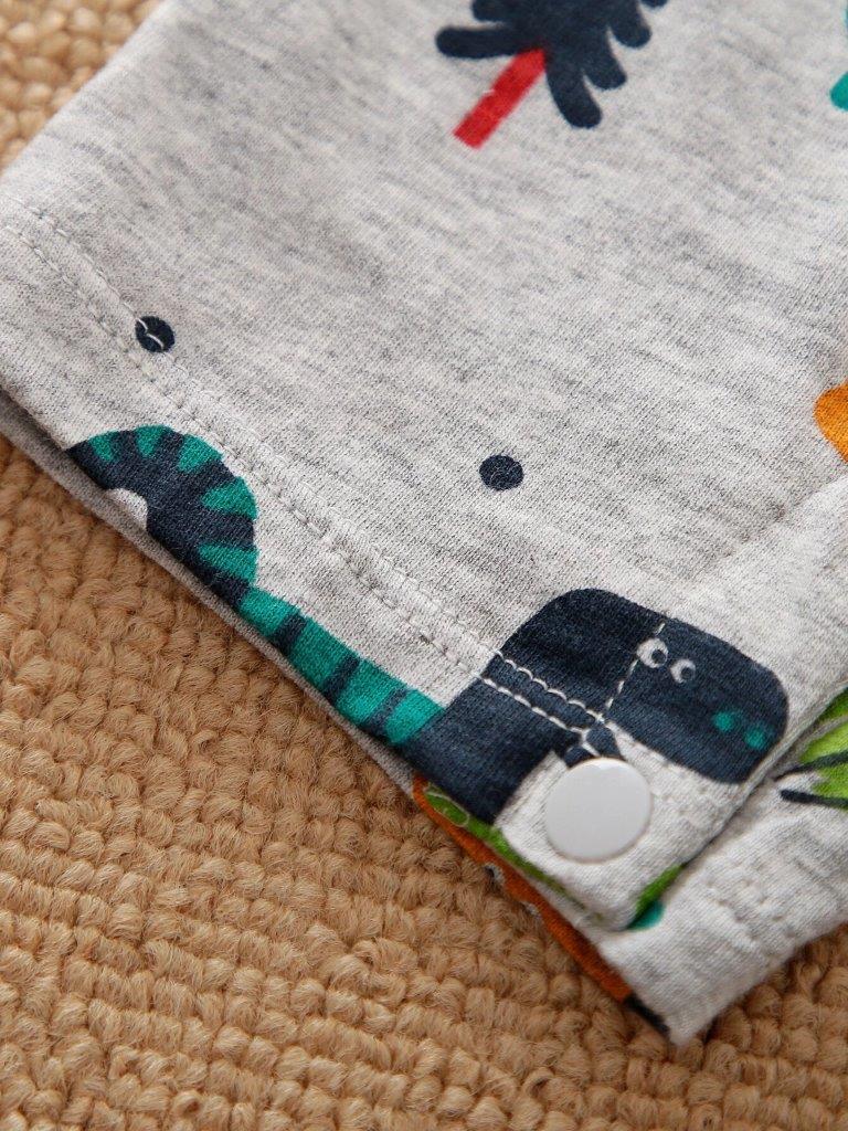 Dinosaur Print Baby Grow Grey