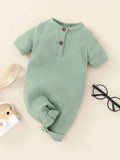 Baby Short Sleeve Rib Knit Romper