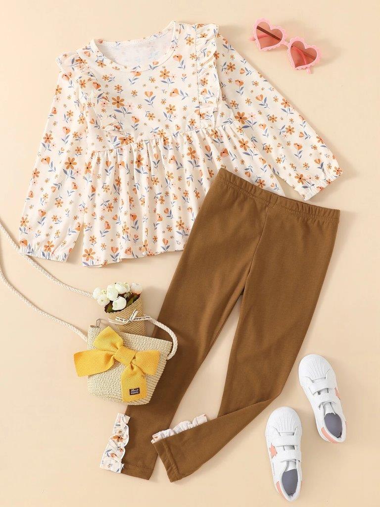 Toddler Girls Floral Print Legging Set