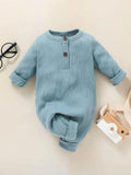 Baby Unisex Button Jumpsuit Light Blue