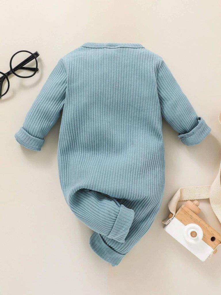 Baby Unisex Button Jumpsuit Light Blue