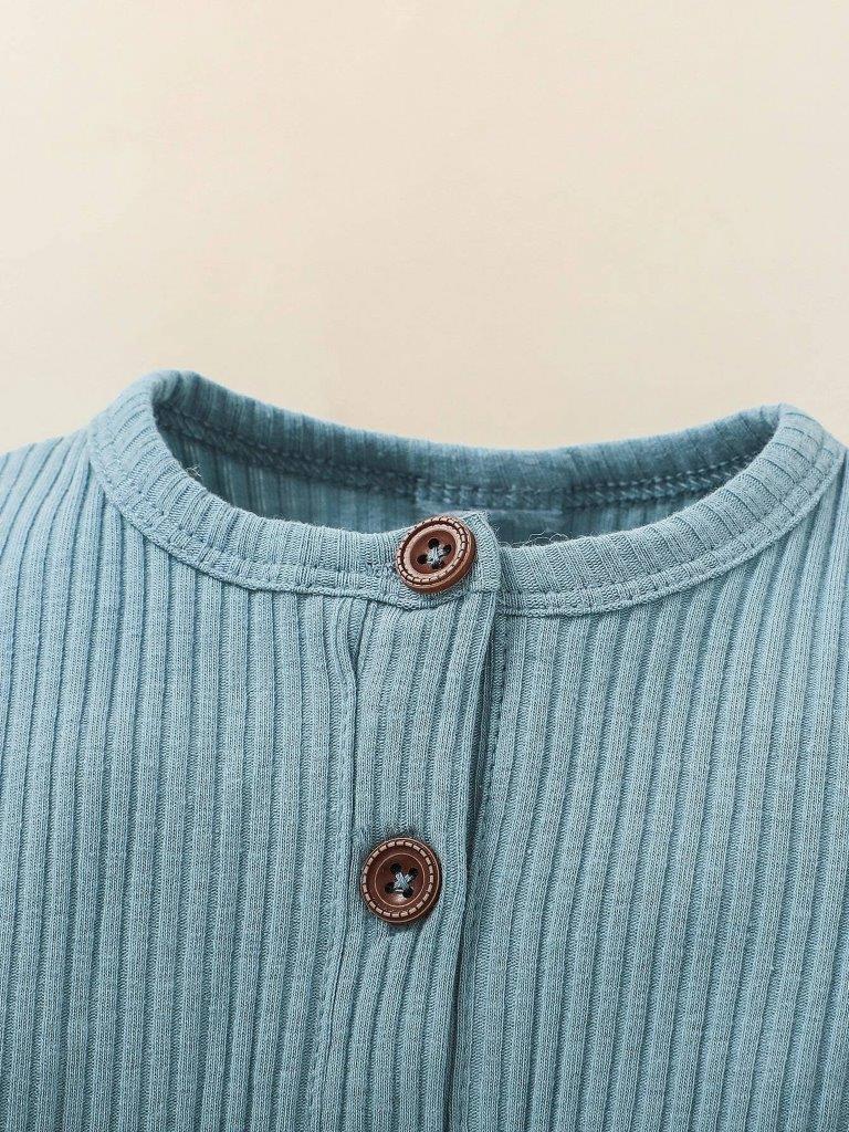 Baby Unisex Button Jumpsuit Light Blue