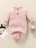 Baby Button Jumpsuit Pink