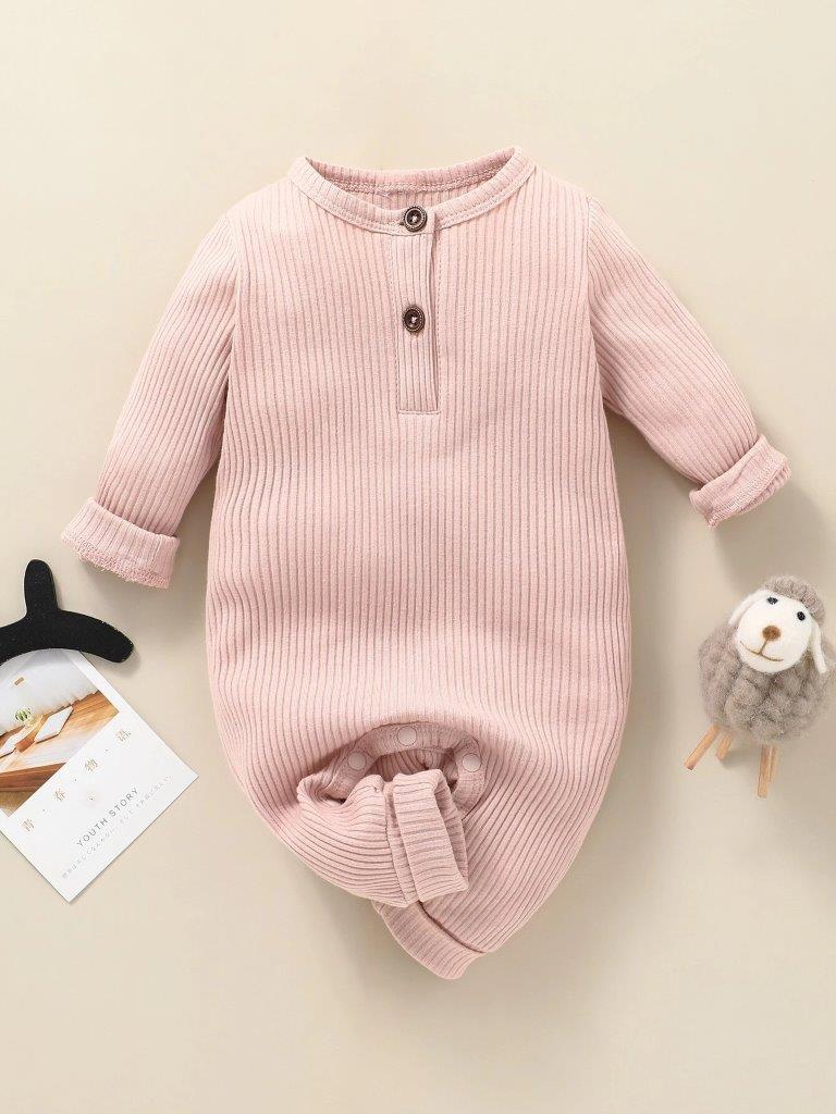 Baby Button Jumpsuit Pink