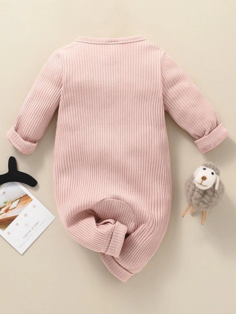 Baby Button Jumpsuit Pink