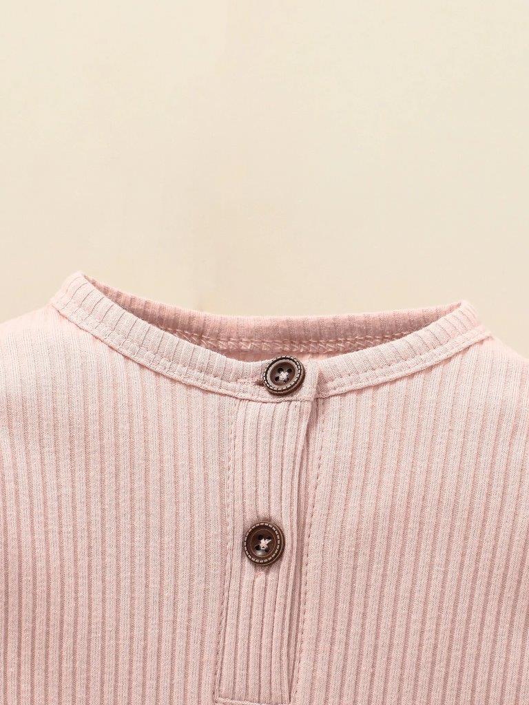 Baby Button Jumpsuit Pink