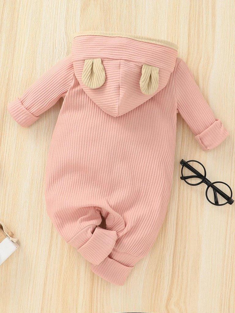 Baby Ear Patched Hooded Jumpsuit