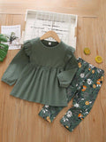 Toddler Girls Ruffle Tee And Pants Set