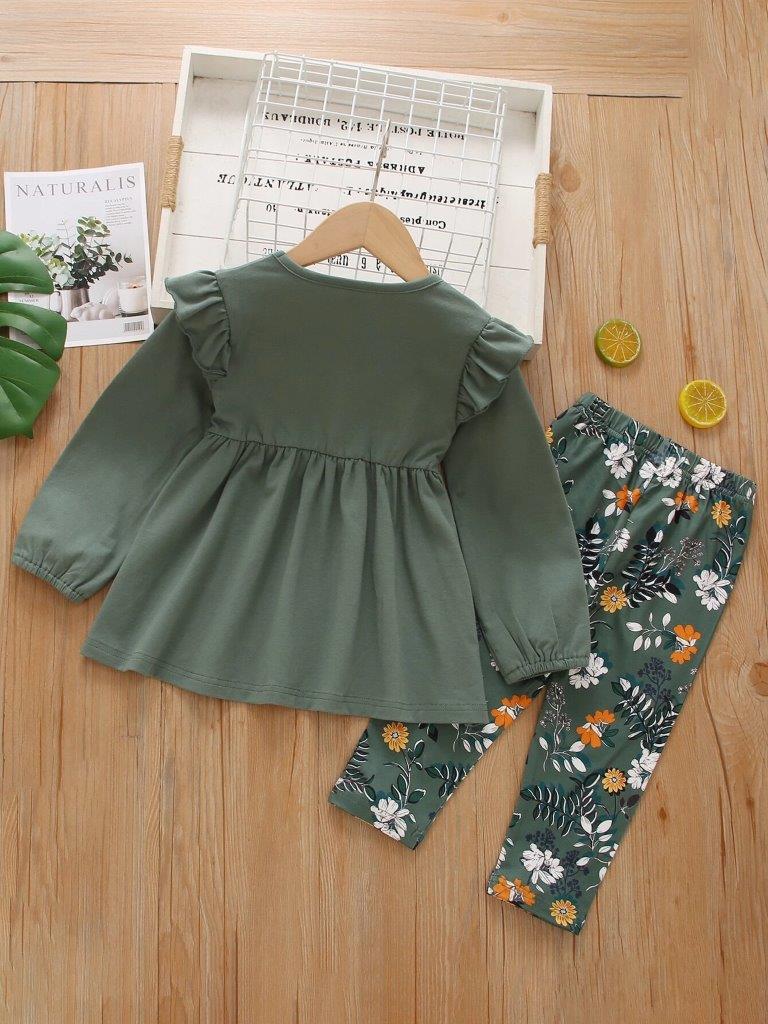Toddler Girls Ruffle Tee And Pants Set