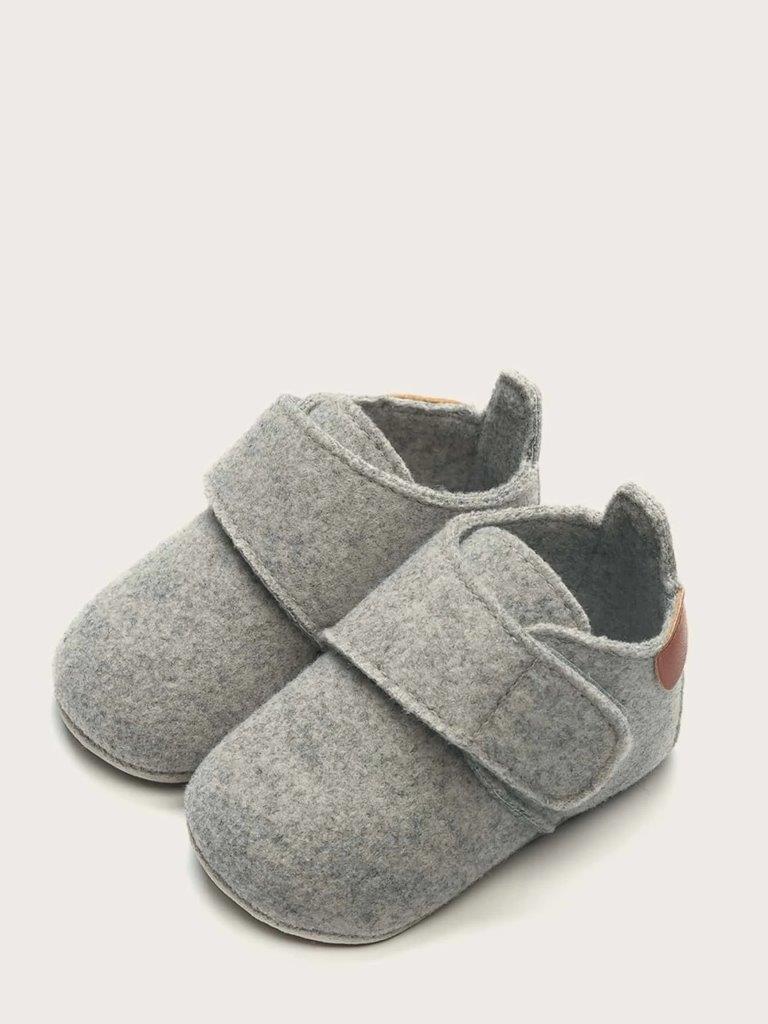Baby Grey Strap Flats