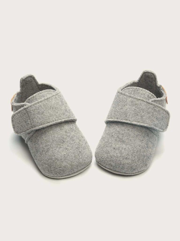 Baby Grey Strap Flats