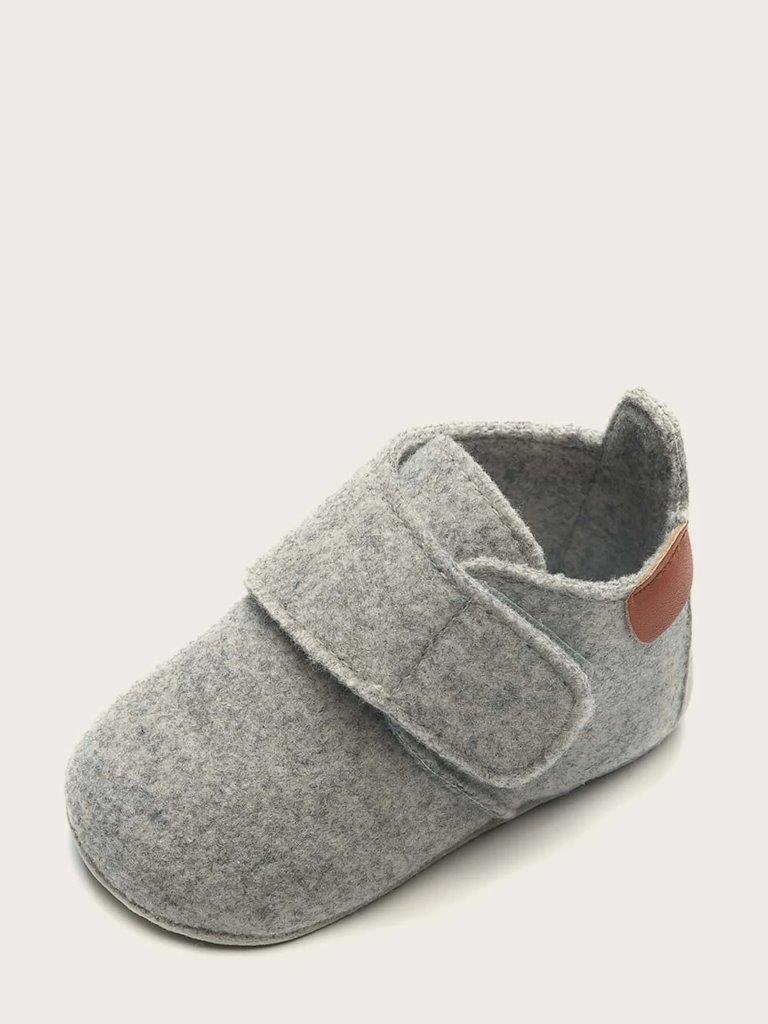 Baby Grey Strap Flats