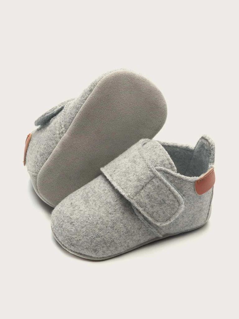 Baby Grey Strap Flats
