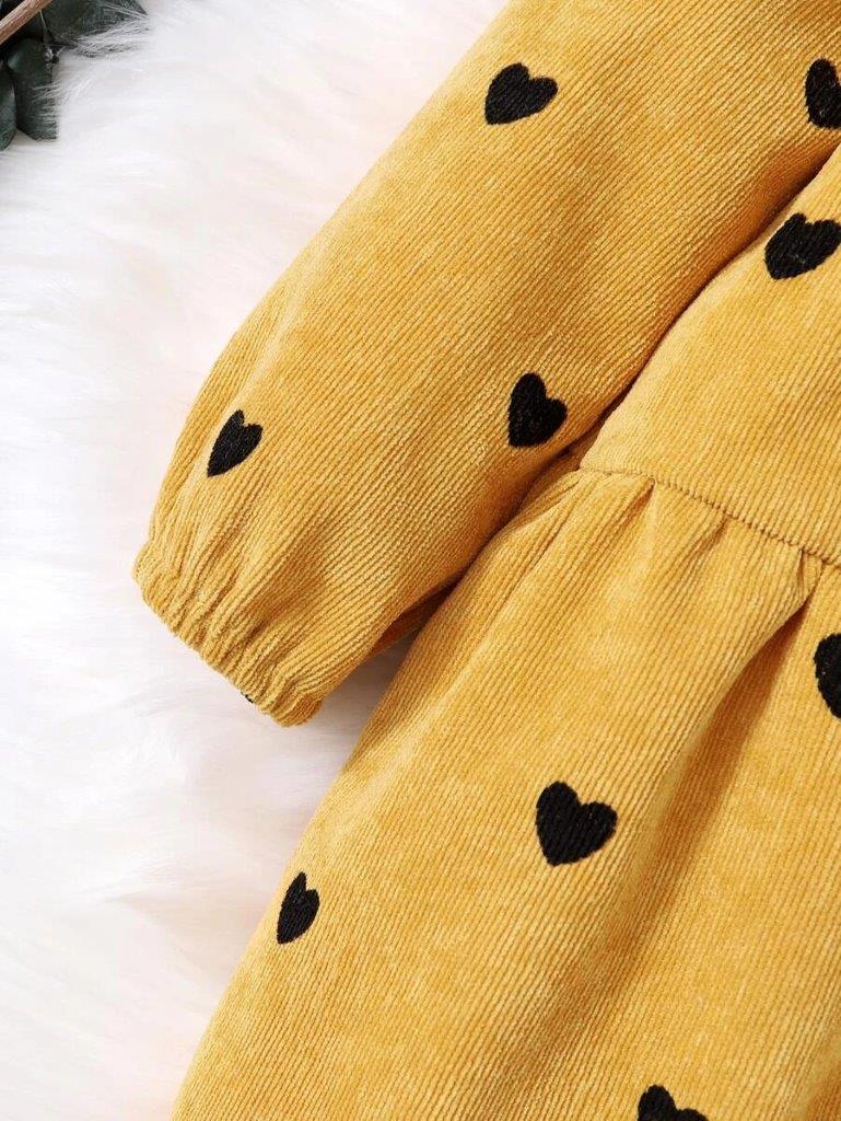 Baby Corduroy Heart Shape Dress