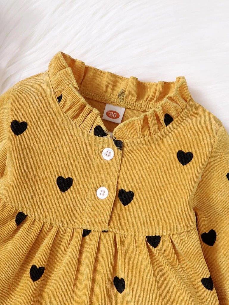 Baby Corduroy Heart Shape Dress