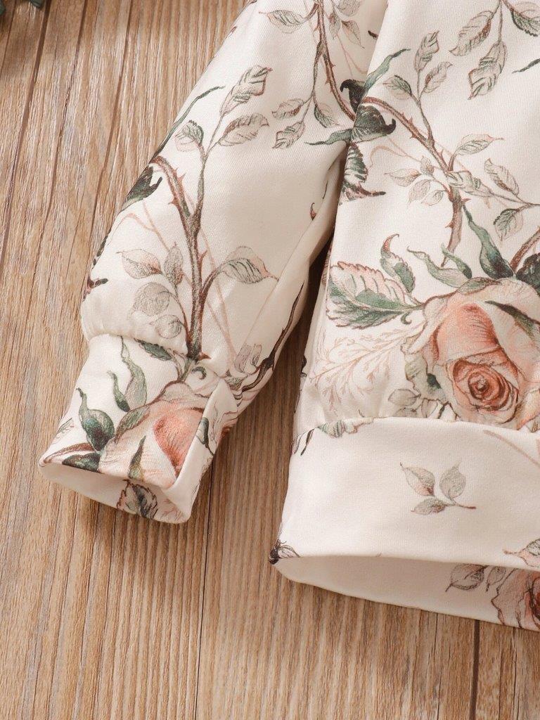 Baby Flower Print Pullover And Pants